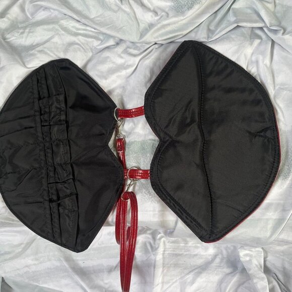 Large SPARKLE LIPS MAKEUP TOOL BRUSH Case Holder Shoulder Carry Bag - Picture 2 of 6